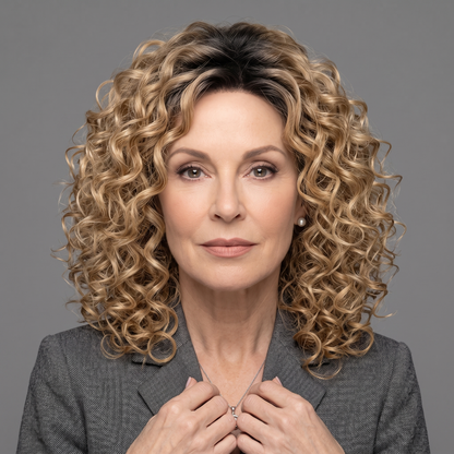 Bouncy Curly Hair Topper for Thinning Hair | Clip-in Crown Coverage Hairpiece for Women