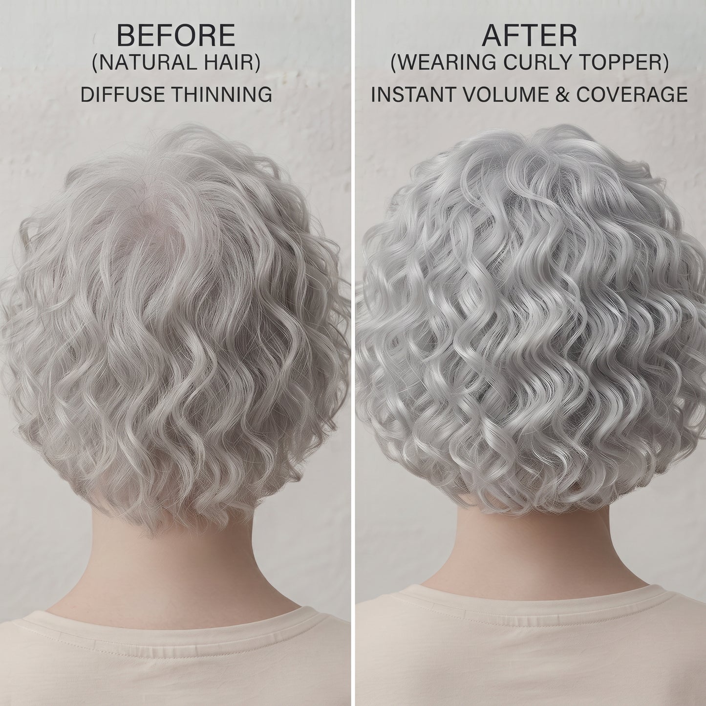 Premium Curly Hair Topper — Instant Volume & Natural Crown Fullness