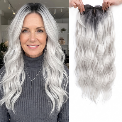 Seamless Wavy Hair Topper for Women – Natural Hairline & Crown Volume