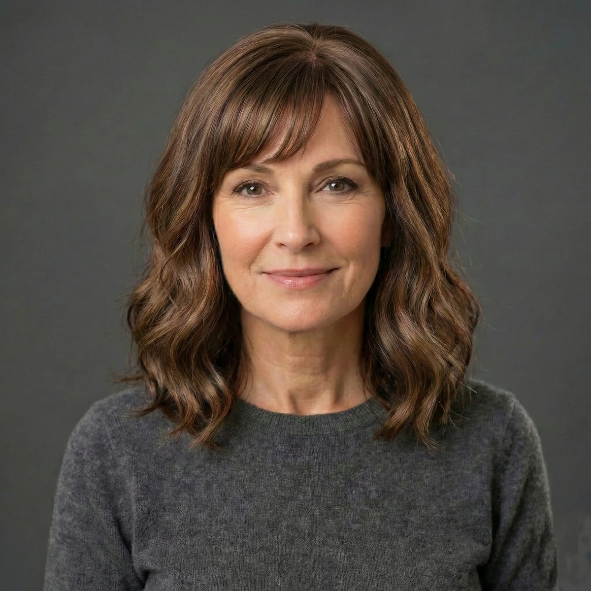 Luxury & Undetectable Natural Wavy Hair Topper With Bangs for Thinning Hair - VIVACROWN