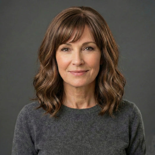 Luxury & Undetectable Natural Wavy Hair Topper With Bangs for Thinning Hair - VIVACROWN