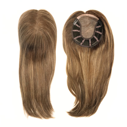 6"x7" Human Hair Topper for Thinning Hair – Clip-in Crown Hairpiece with Breathable Base
