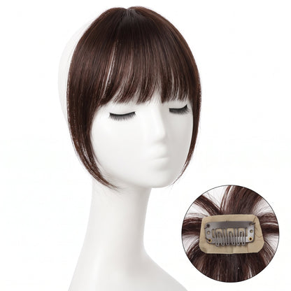 3D French Air Bangs Human Hair Topper for Women (2PCS)