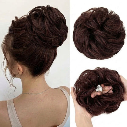 100% Human Hair Messy Bun Scrunchie – Volumizing Bun Hairpiece (2PCS)