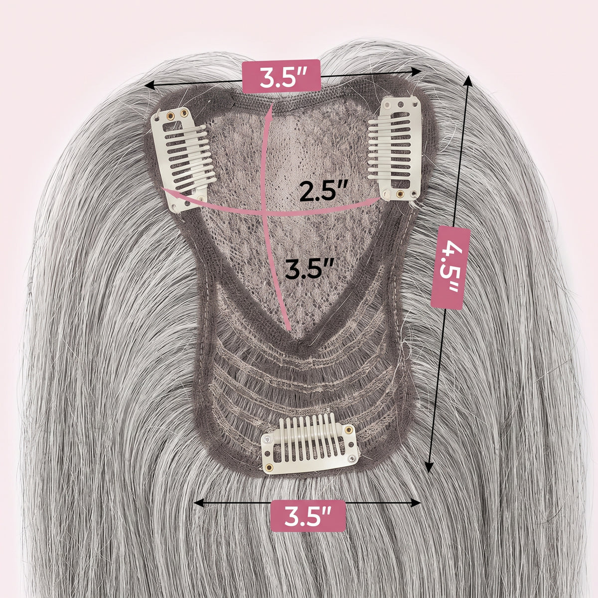 Straight Hair Topper for Thinning Hair – Clip In Crown Volume