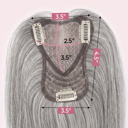 Straight Hair Topper for Thinning Hair – Clip In Crown Volume