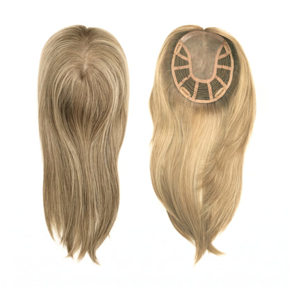 6"x7" Human Hair Topper for Thinning Hair – Clip-in Crown Hairpiece with Breathable Base
