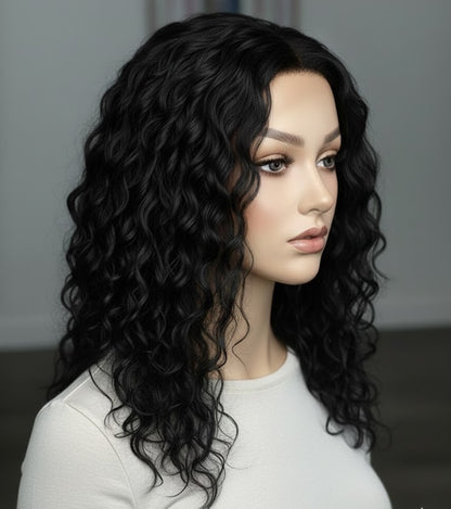 9×14 プレミアムカーリーモノベース人毛トッパー（女性用） 