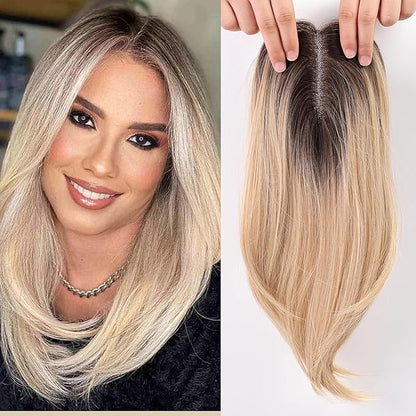 10*12 cm straight silk base human hair topper for women with thinning hair