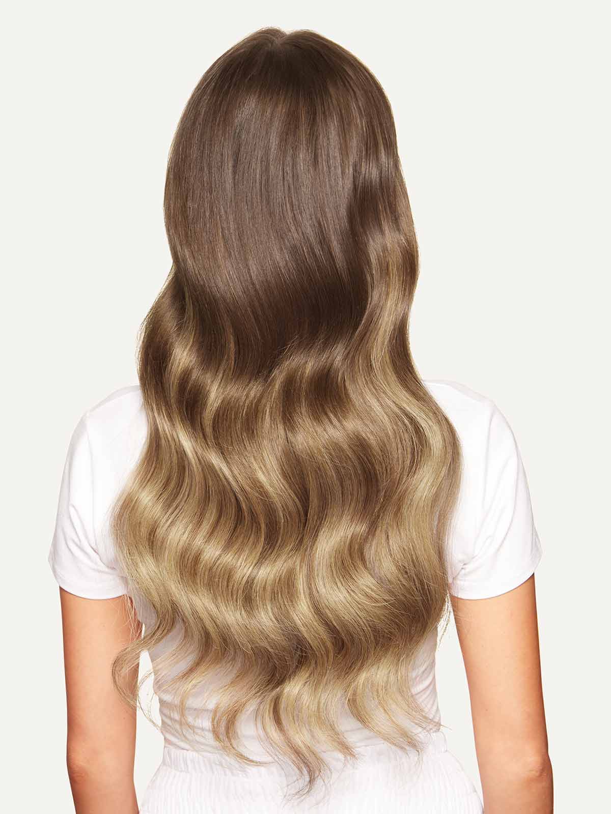 100% Human Hair Halo Extensions - Ash Brown Balayage