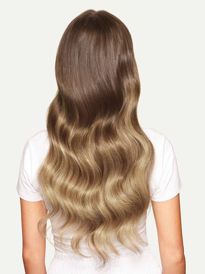 100% Human Hair Halo Extensions - Ash Brown Balayage