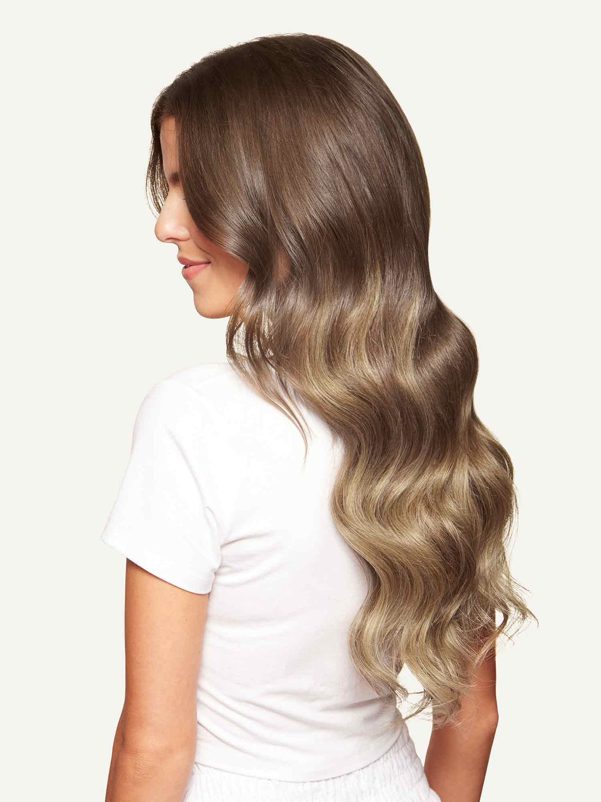 100% Human Hair Halo Extensions - Ash Brown Balayage