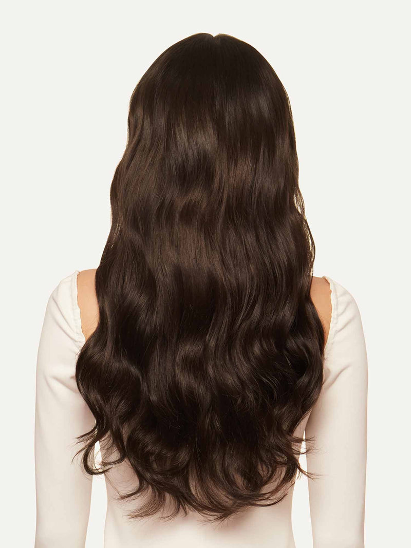100% Human Hair Halo Extensions - Dark Brown