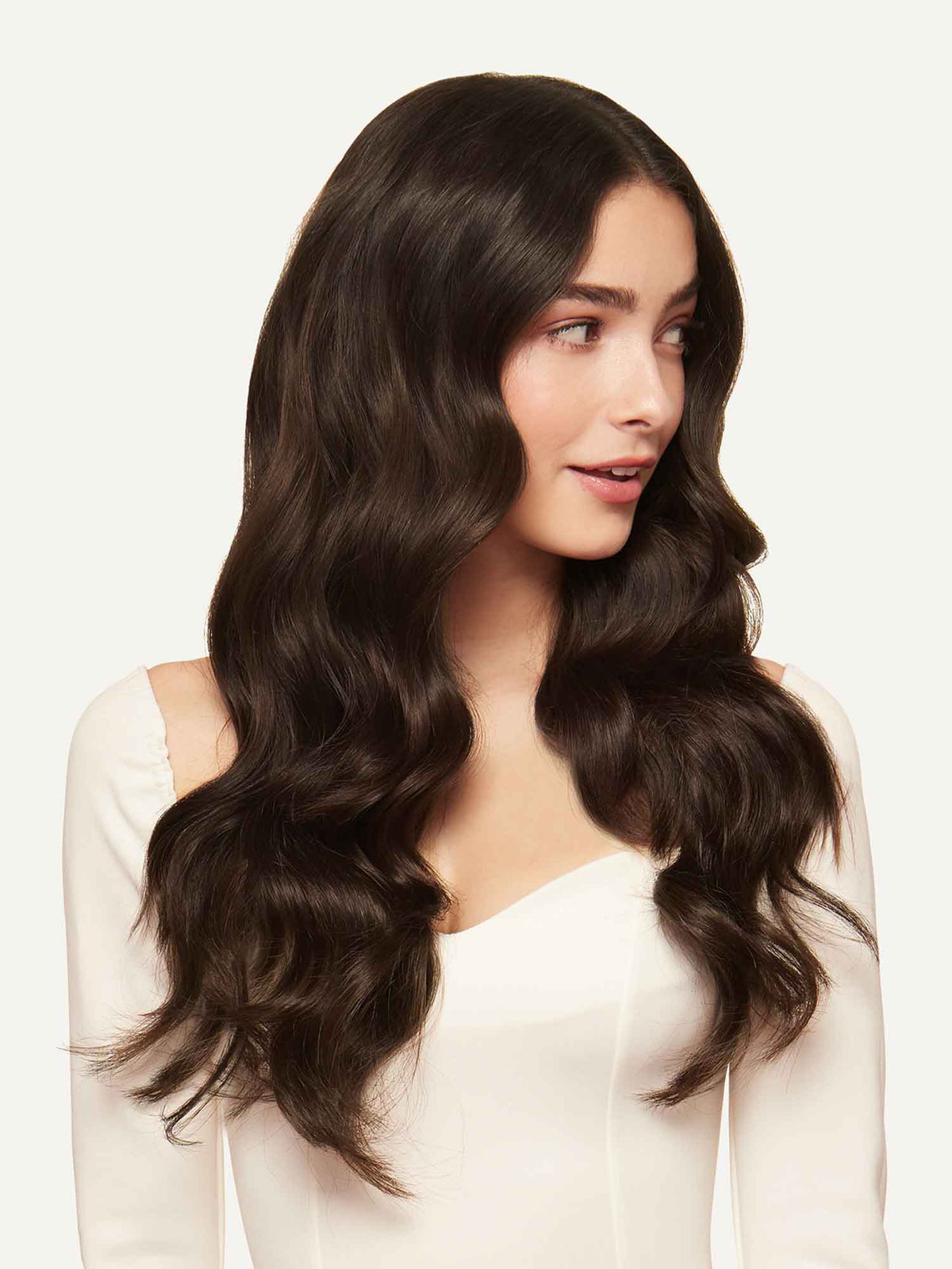 100% Human Hair Halo Extensions - Dark Brown