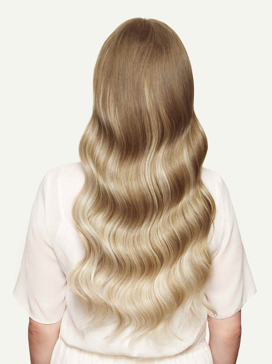100% Human Hair Halo Extensions - Natural Blonde Balayage