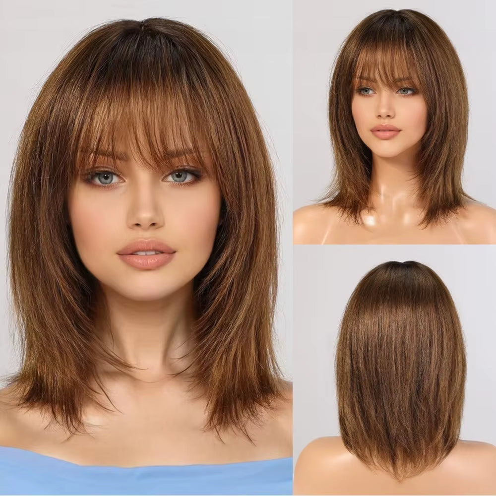 Balayage ombré de 5,5" x 5" con cabello humano, sin flequillo 