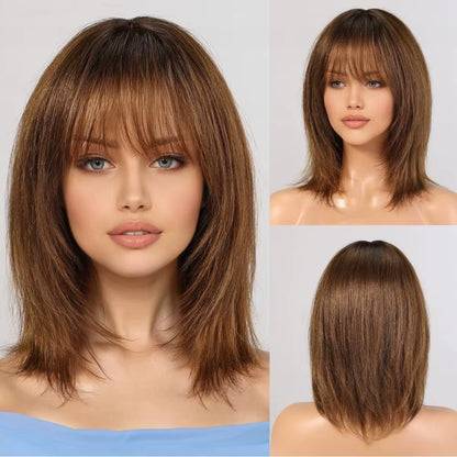 Balayage ombré de 5,5" x 5" con cabello humano, sin flequillo 