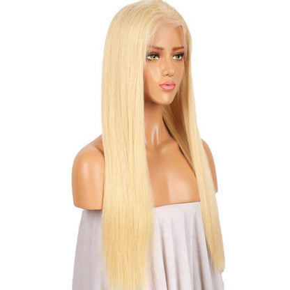613 Full Lace Wig Human Hair 180% Density – Blonde Glueless Full Lace Frontal Wig with Baby Hair