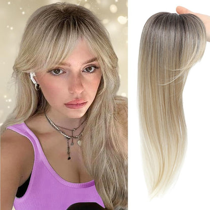 Vivacrown 360° 3D Hair Topper with Bangs | Natural Volume Clip-In Hair Piece for Women Thinning Hair