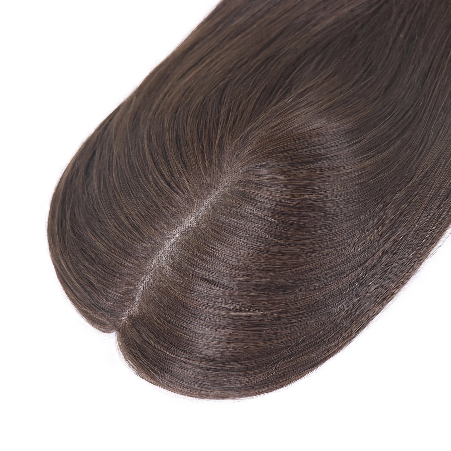 4x6in Human Hair Topper For Woman Clip-In One Piece Invisible Toupee Hair MONO&PU Base Hairpiece