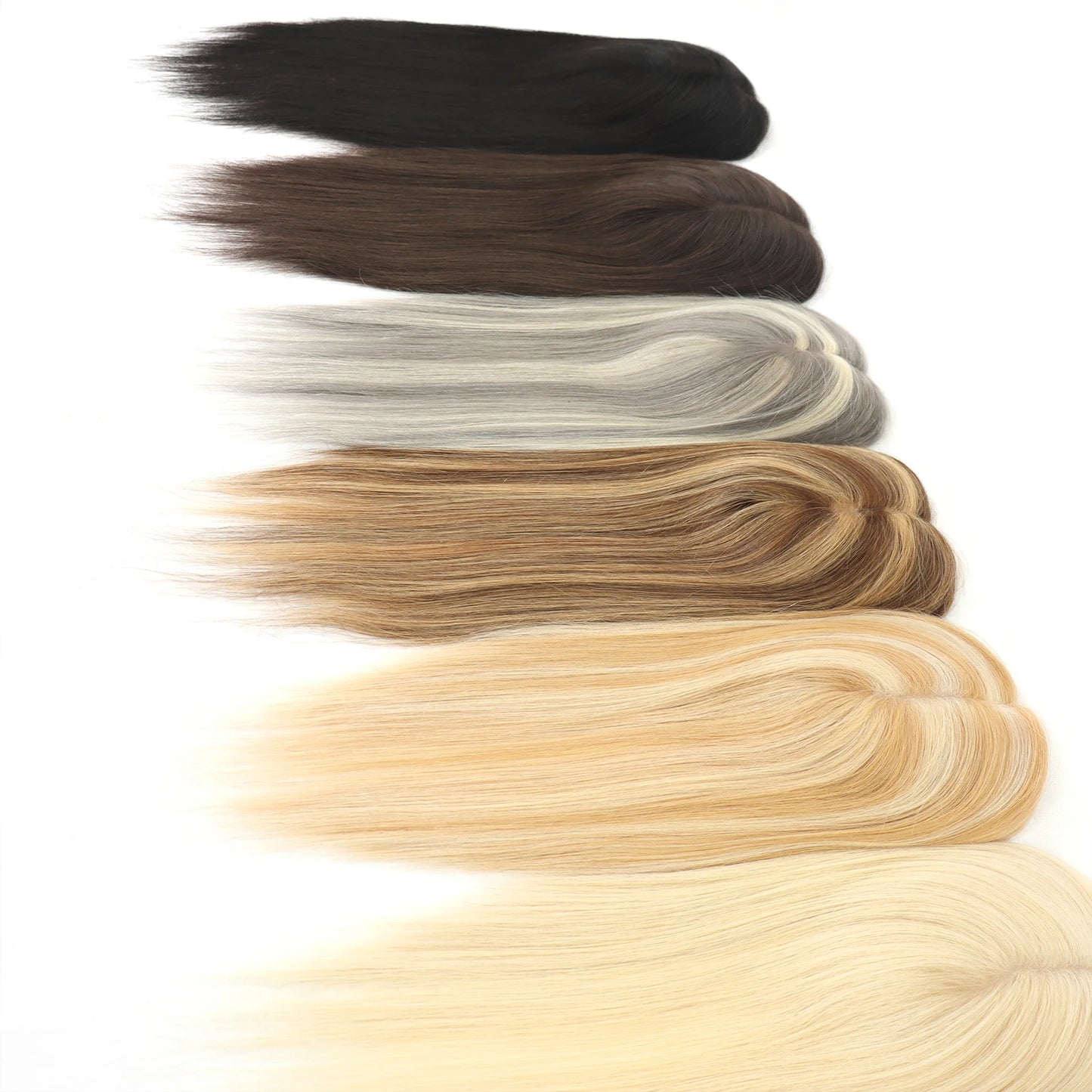 4x6in Human Hair Topper For Woman Clip-In One Piece Invisible Toupee Hair MONO&PU Base Hairpiece