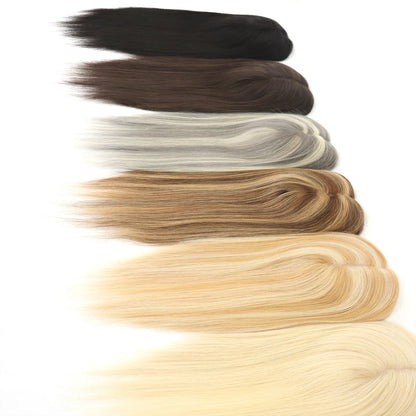 4x6in Human Hair Topper For Woman Clip-In One Piece Invisible Toupee Hair MONO&PU Base Hairpiece