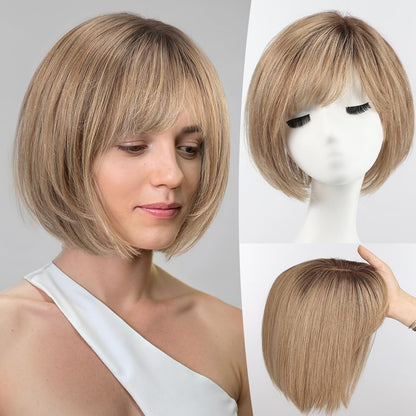 2025 New High-quality Straight Hair Topper With Bangs For Women With Thinning Hair