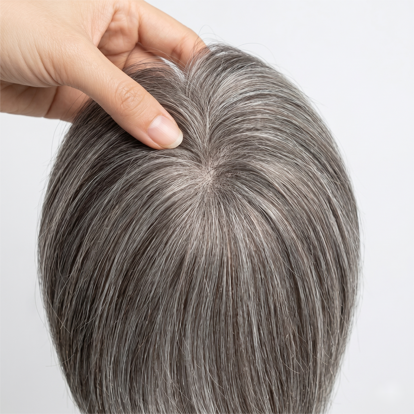 9*9cm Base Silver Full Hand tied Mono Base 100% Virgin Remy Hair Topper
