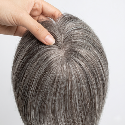 9*9cm Base Silver Full Hand tied Mono Base 100% Virgin Remy Hair Topper