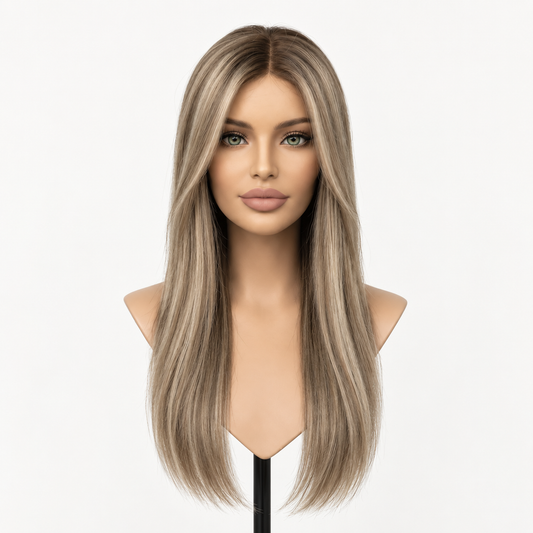 7"x8" Hand-Tied Human Hair Topper with Lace Front