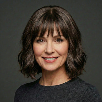 Luxury & Undetectable Natural Wavy Hair Topper With Bangs for Thinning Hair - VIVACROWN