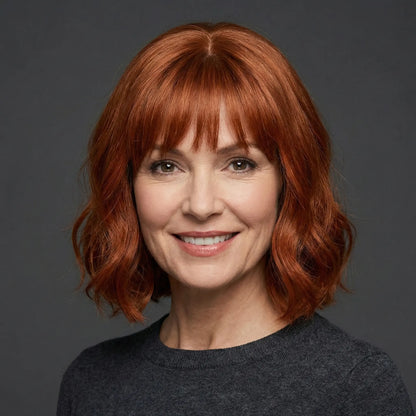 Luxury & Undetectable Natural Wavy Hair Topper With Bangs for Thinning Hair - VIVACROWN