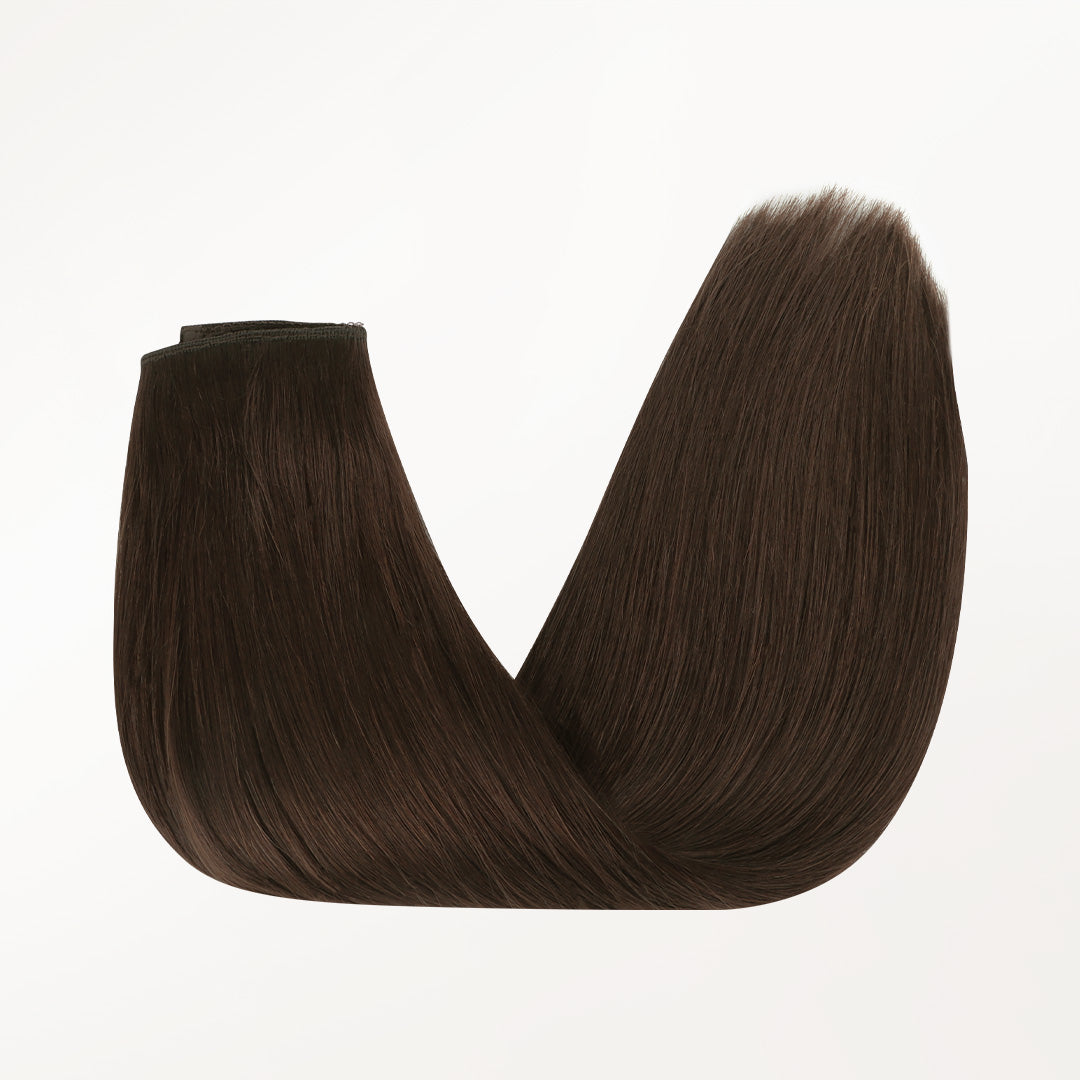 100% Human Hair Halo Extensions - Dark Brown