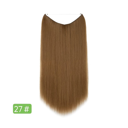 VIVACROWN Signature Hybrid Halo Extensions - Secure Clips & Invisible Wire - Natural Look Fiber for Instant Volume