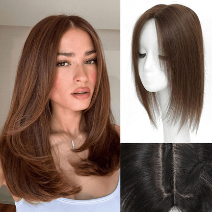 Breathable Straight Hair Topper-For Natural Coverage of Thinning Hair