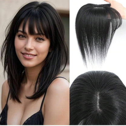 通気性と快適性に優れた女性用前髪付きヘアトッパー