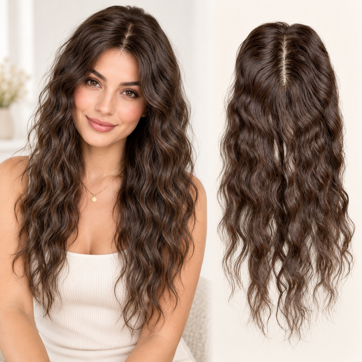 Hand Made Curly Remy Human Hair Toppers Near Me for Women with Thinning Hair