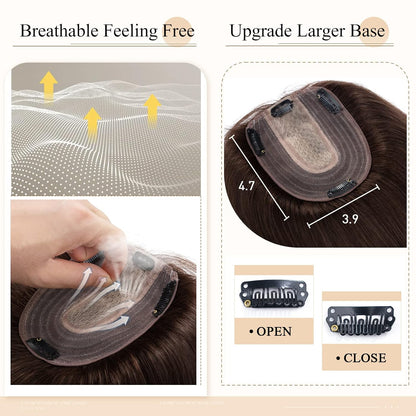 Hot Sale Breathable Straight Hair Topper-For Natural Coverage of Thinning Hair