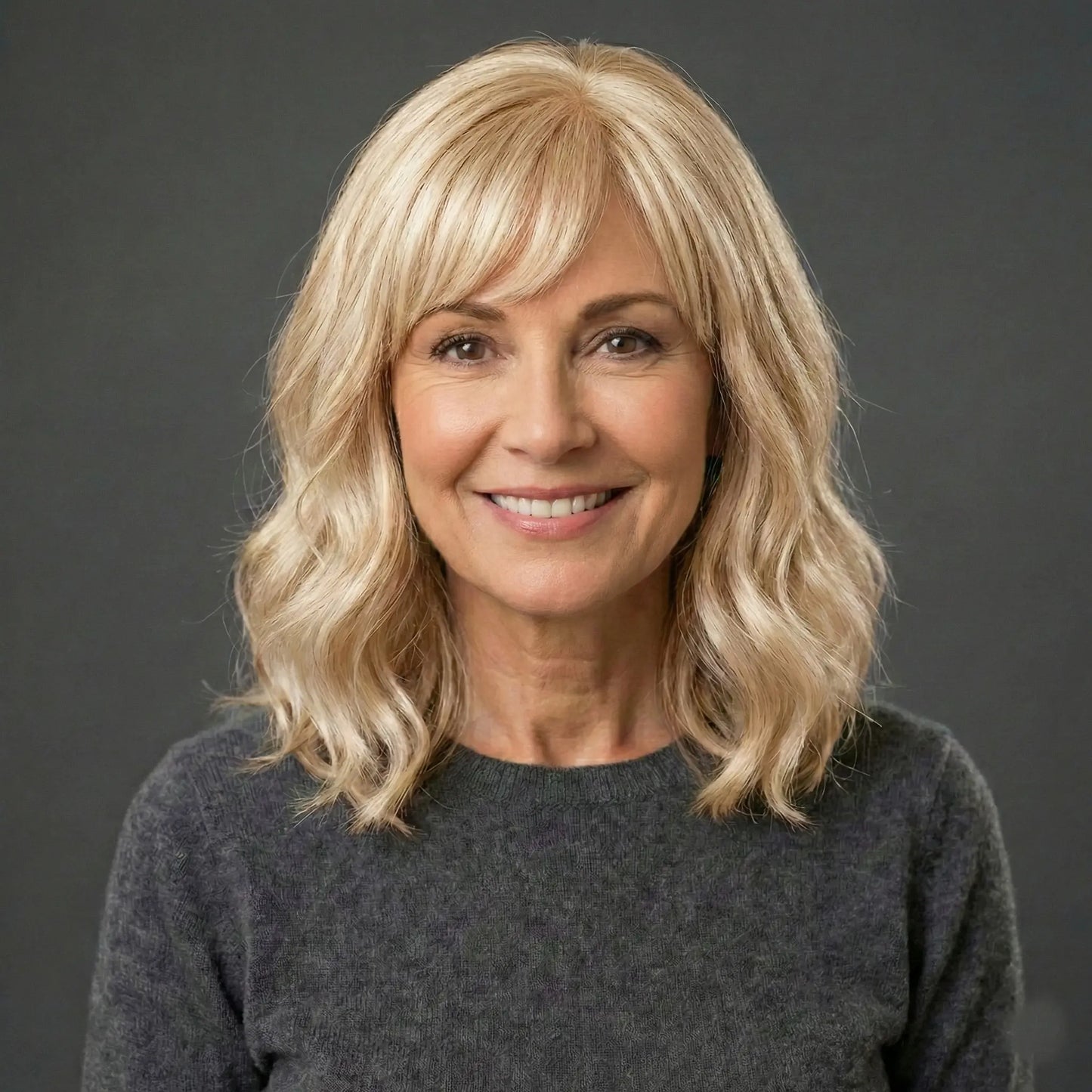 Luxury & Undetectable Natural Wavy Hair Topper With Bangs for Thinning Hair - VIVACROWN