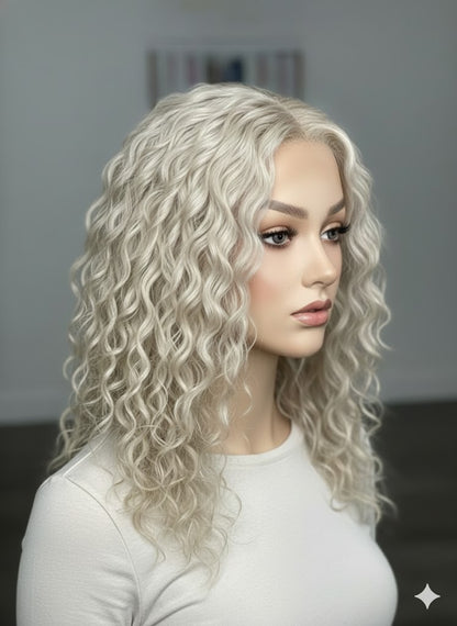 9*14cm Mono Base Natural Curly Human Hair Topper for Thinning Hair