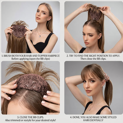 Hot Sale Straight Hair Topper With Bangs For  Women With Thinning Hair