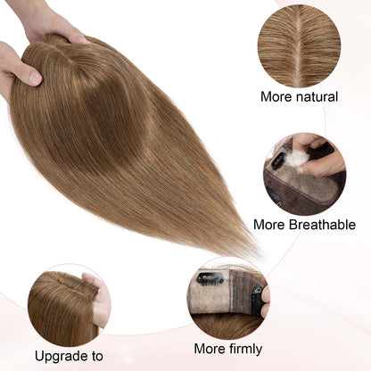 14*16CM ショートナチュラルヘアトッパー 女性用 薄毛をカバーしボリュームアップ