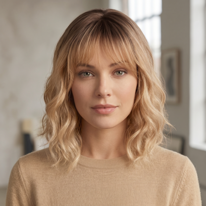 Full Hand tied Base Curly Wavy Human Hair Toppers Clip in Topper for Women