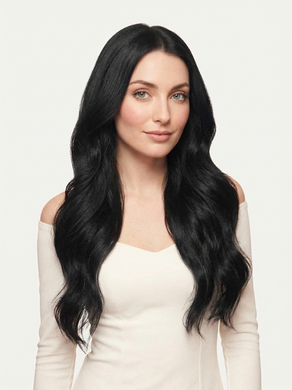 100% Human Hair Halo Extensions - Jet Black