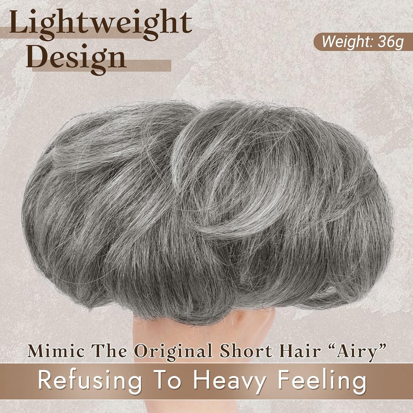 Instant Volume Short Hair Topper - Seamless Clip-In Coverage for Fine & Thinning Hair