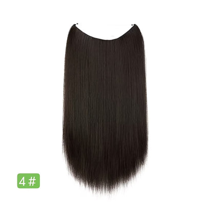 VIVACROWN Signature Hybrid Halo Extensions - Secure Clips & Invisible Wire - Natural Look Fiber for Instant Volume