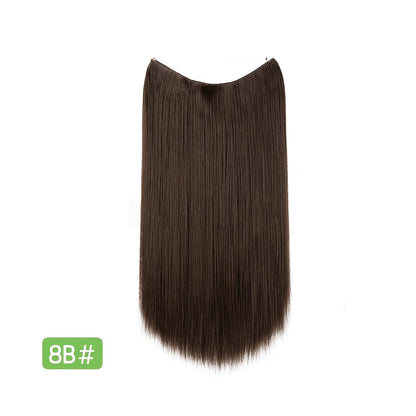 VIVACROWN Signature Hybrid Halo Extensions - Secure Clips & Invisible Wire - Natural Look Fiber for Instant Volume
