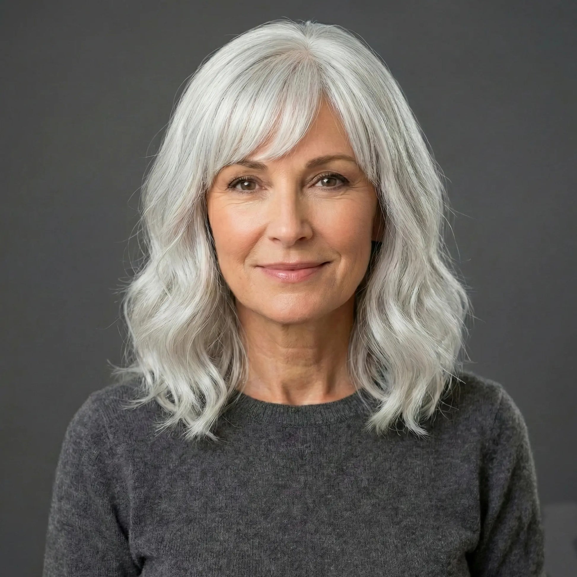 Luxury & Undetectable Natural Wavy Hair Topper With Bangs for Thinning Hair - VIVACROWN