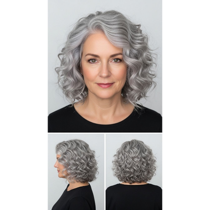 2025 New Curly Hair Toppers for Women with Thinning Hair-Cover Grays, Boost Volume