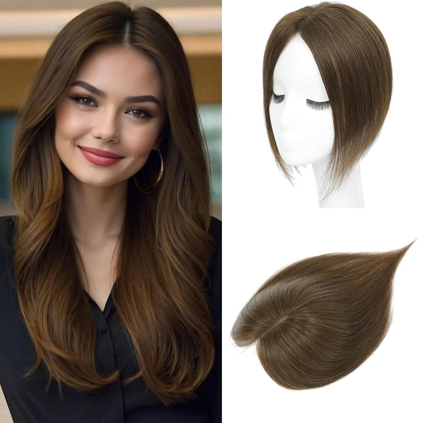 2025年新登場、薄毛の女性のための軽量・通気性ストレートヘアトッパー